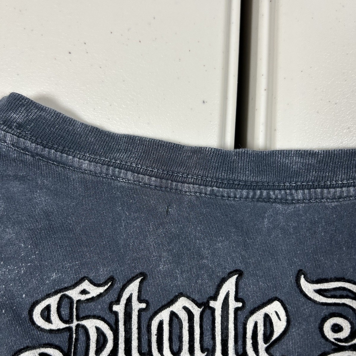 y2k Raw State Affliction Cross & Wings Graphic Shirt Size Large