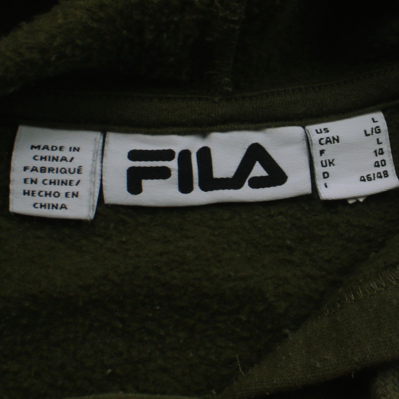 Felpa con cappuccio vintage FILA VERDE DONNA L