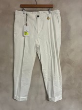MANUEL RITZ Mens Trousers White Cotton - Waist 38 - New With Tags  RRP = &pound;199.00