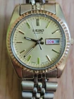 Seiko Ladies Day/Date Gold Tone Quartz Watch #627