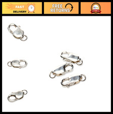 925 Sterling Silver Oval Lobster Claw Clasp with Open Ring - 3pcs, Made in Italy