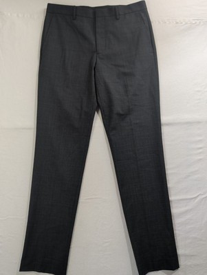 J Crew Thompson Wool Blend Mens 30x32 Prince Of Wales Charcoal Gray Trousers NEW