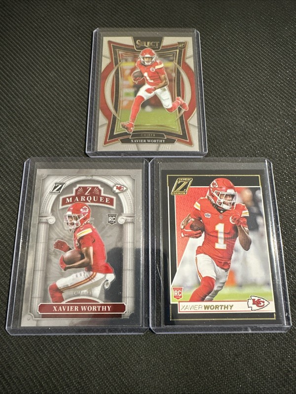 Xavier Worthy Rookie Card Lot - 3 Cards, Insert - Base - Kansas City Chiefs