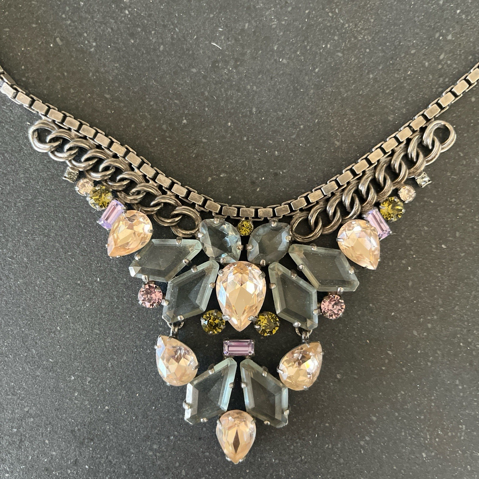 Sorrelli statement necklace with multicolored rhi… - image 2