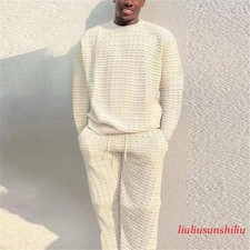 Mens Jogging Tracksuit 2 Piece Suit Casual Pant Sweatsuit Sports Sweatshirt Set