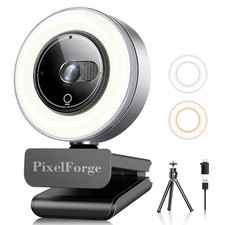4K Webcam for PC with Microphone Light Privacy Cover, Web Camera for Deskto...