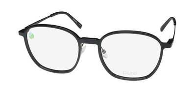 NEW MARCHON AIRLOCK PURE 3012 GLASSES 001 BLACK MENS 53-18-140 PLASTIC ROUND