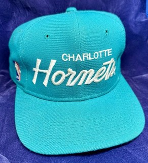 VTG Sports Specialties Charlotte Hornets Script Snapback Hat 80s 90s Wool New