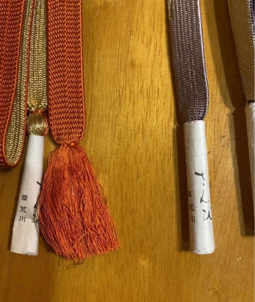 ¡Nuevo! Obi-jime hecho en Japón, Kyoto, seda pura, sanbi, juego de 2, trenzado Foto 2 de 3