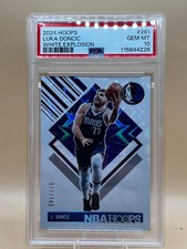 2024 NBA HOOPS WHITE EXPLOSION LUKA DONCIC #77/149 PSA 10 JERSEY NUMBER JSY# WOW