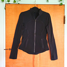 lululemon athletica Full Zip Zipped Pockets Stretch Track Jacket Black 8
