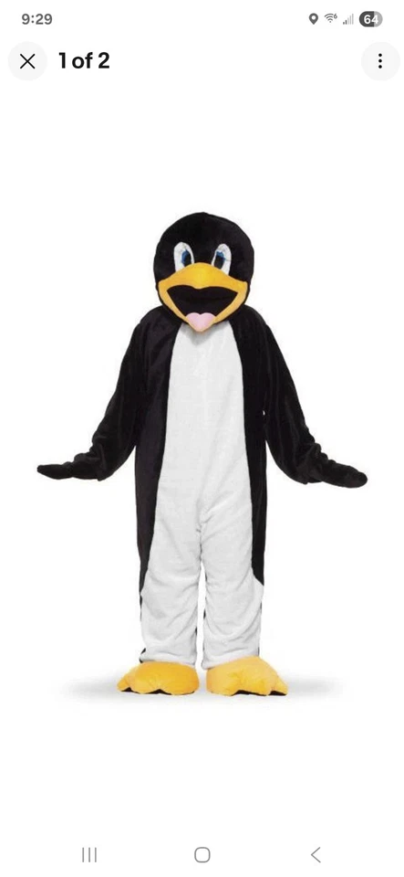 Penguin Mascot Costume - Adult One-Size New In Box  - Image 3 of 3