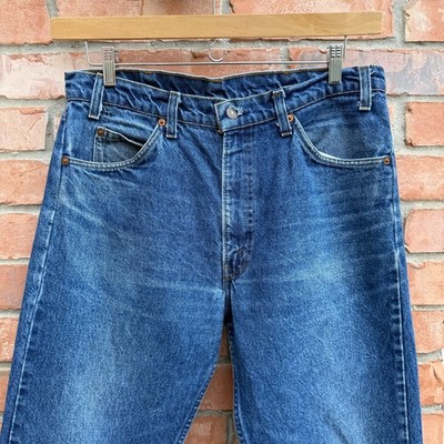 Vintage 80s Levis 505 Blue Zipper fly Denim Made USA Jeans 36x30