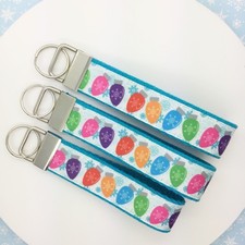 Christmas Snowflake Keychain Key Ring Wristlet Key Fob Holiday Stocking Stuffer
