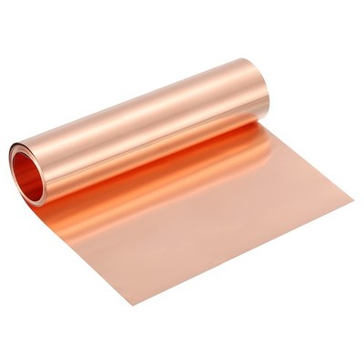 Pure Copper Sheet Roll, 0.06mm 28Ga Thick T2 8Ft x 6in Copper Strip for Craft