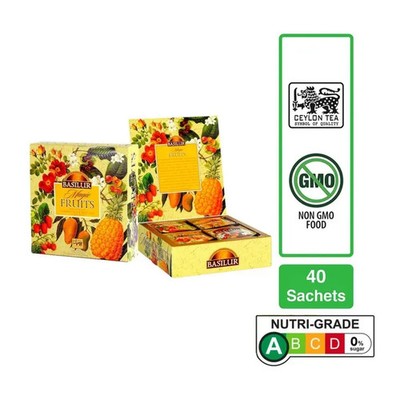 Basilur magic fruits 40 Luxury tea bags assorted gift pack X 02 Packs 5.64oz