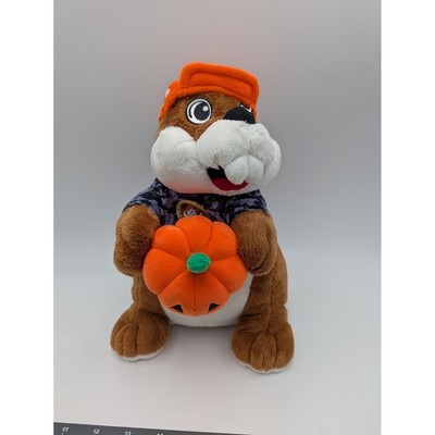 Bucees Plush Beaver Brown Halloween Pumpkin Hat Shirt 11 Inch Stuffed Animal Toy