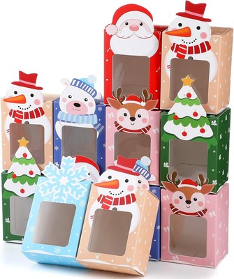 Eaasty 18 Count Christmas Cash Gift Boxes for Gifting Money with Clear Window Mo