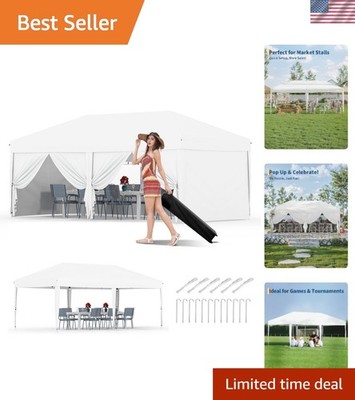 Versatile 10x20 Pop Up Canopy with 6 Removable Sidewalls for All Occasions
