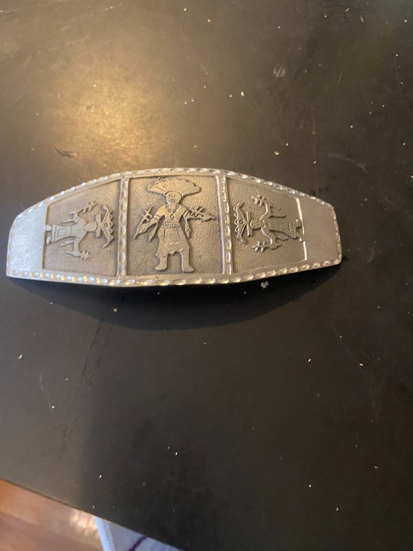 Navajo METAL  Storyteller Overlay Hair Barrette Clip