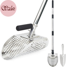 Sand Scoop for Metal Detecting, Stainless Steel Metal Detector Scoop with Long S