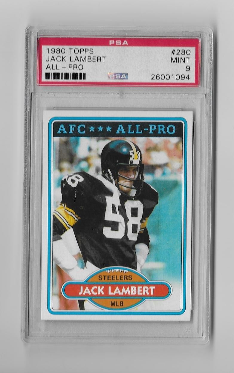 JACK LAMBERT  PITTSBURGH STEELERS H.O.FER 1980 TOPPS #280 MINT PSA-9