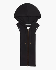 NEW AUTH  VERONICA BEARD WOOL Cashmere Hoodie Dickey BLACK ONE SIZE