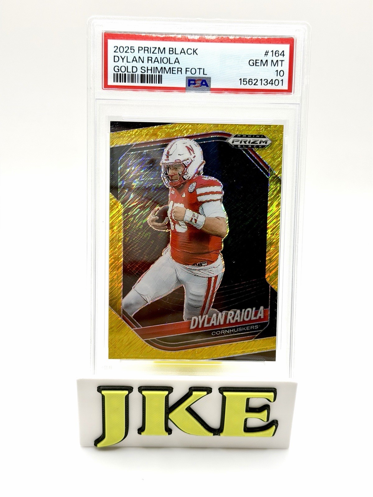 2025 Prizm Black Dylan Raiola Gold Shimmer /10 PSA 10 Cornhuskers POP 1