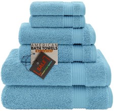 100 Cotton 6 Piece Turkish Towel Set, Ultra Soft Absorbent Bathroom Towels, ...