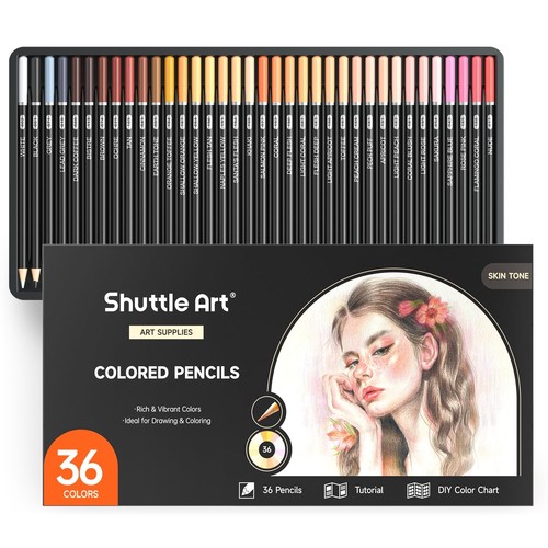 36 Skin Tone Colored Pencils, Colored Pencils for Adult Coloring, Soft Core C...