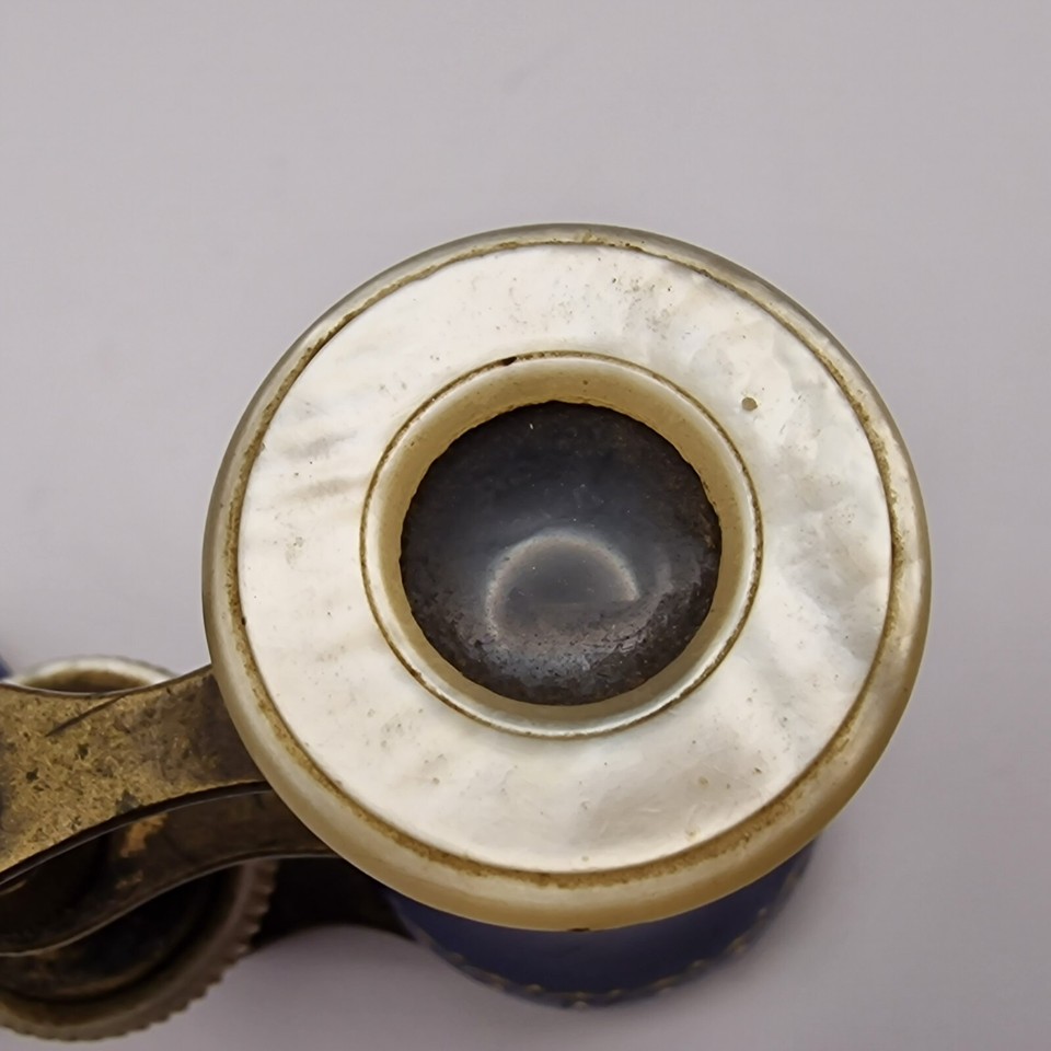 19th century French Blue Guilloche Enamel and Brass Opera Glasses eBay