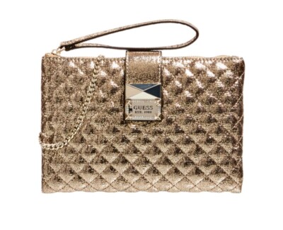 GUESS DAZZLE Crossbody Top Zip Gold, Damentasche Abendtasche