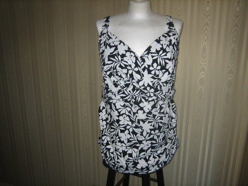 womens lands end tankini swimsuit top size 22W DD NWT
