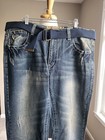 Red Snap Men’s Denim Jeans with Double Ring 2” Canvas Fabric Belt Size W38 x L31 — photo 4
