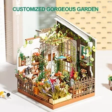 ROKR DIY Miniature Dollhouse Kit With LED Mini Model Building Kids Xmas Gifts