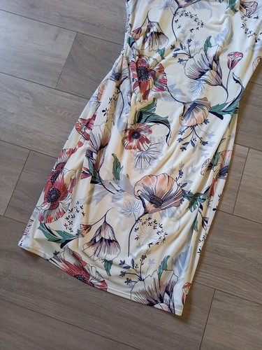 Per Una M&S Ivory Floral Print Stretch Dress Smart Wedding Occasion Office UK14 - Picture 5 of 21
