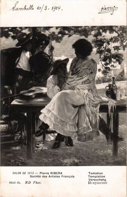 AK Salon von 1913 P. RIBERA - Versuchung (217667)