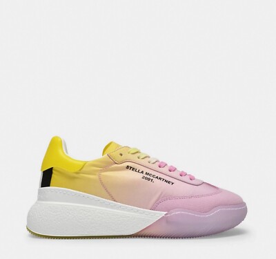 STELLA MCCARTNEY $595 Loop Degrade Sneakers Ombre Pink