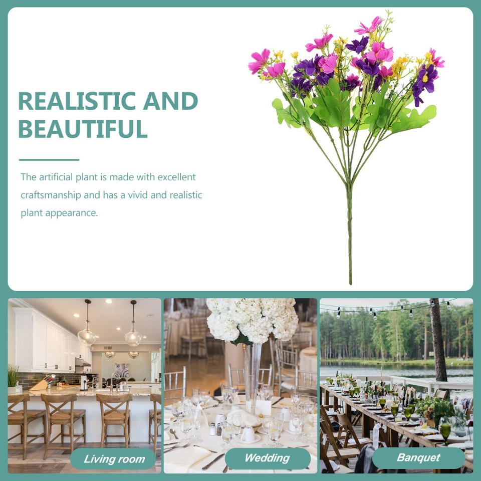 Artificial Flowers in Vase Centerpiece Decoration Cineraria Office eBay