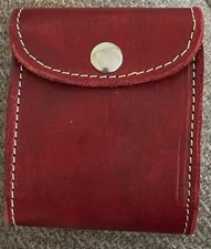 Leather Vintage Red Belt Clip Cigarette Case Lighter Small Saddle Waist Bag