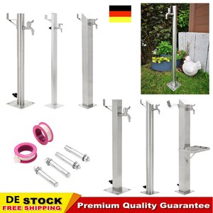 Edelstahl Wasserzapfsaule Zapfsaule Wasserzapfstelle Garten Wasserhahn 65 95 Cm Ebay