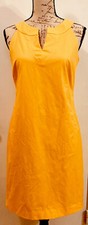 BANANA REPUBLIC Bodycon Sheath Dress Busn Casual Sleeveless Rear Zip Yellow  2