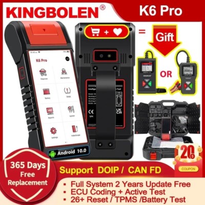 KINGBOLEN K6 PRO Pros Mini OBD2 Car Diagnostic Tool Scanner Key Coding TPMS IMMO