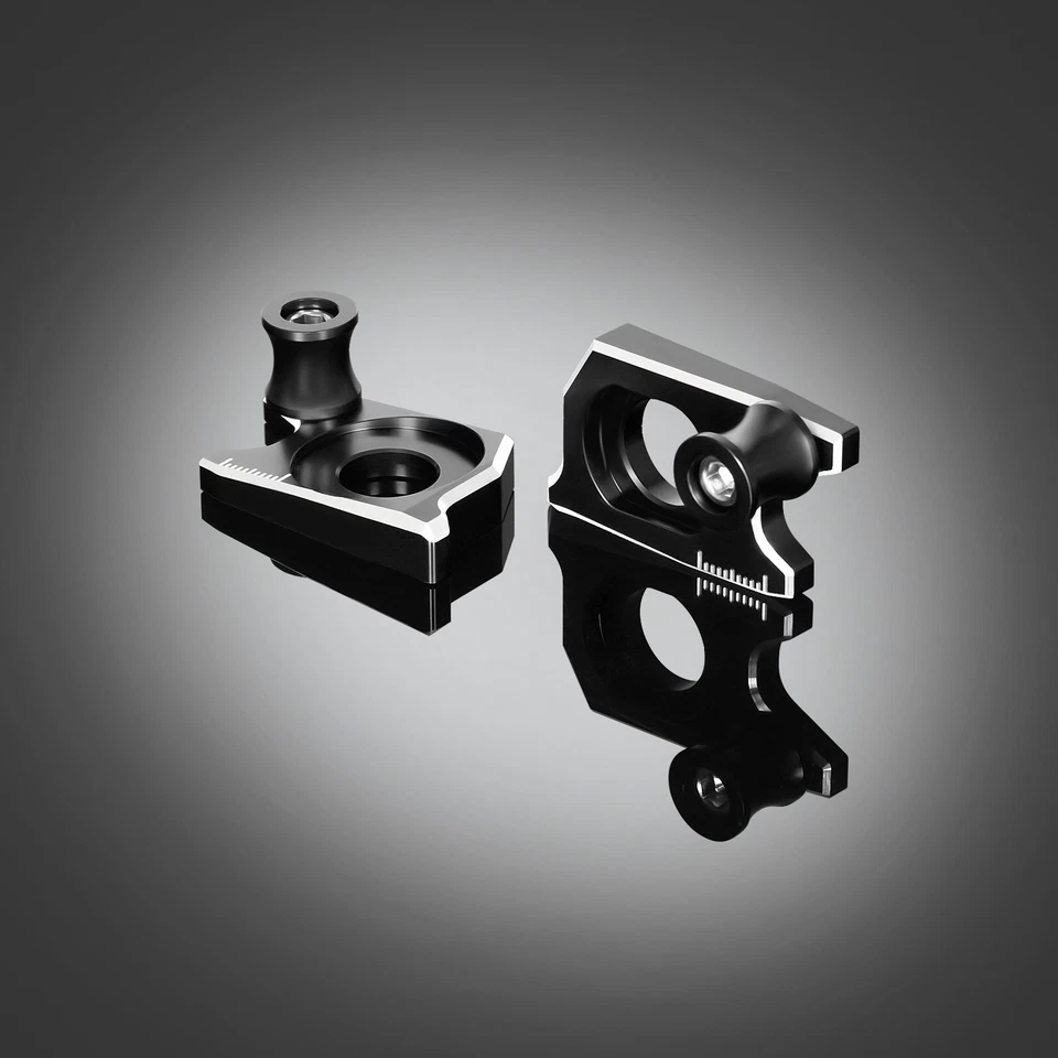 BLACK CNC Chain Adjuster Rear Axle Block Sliders For Suzuki Hayabusa 2008-2018 - Image 4 of 4
