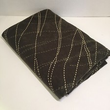 3 Yards Brown with White Grey Lines Fabric 63" wide Brushed Home Decoration