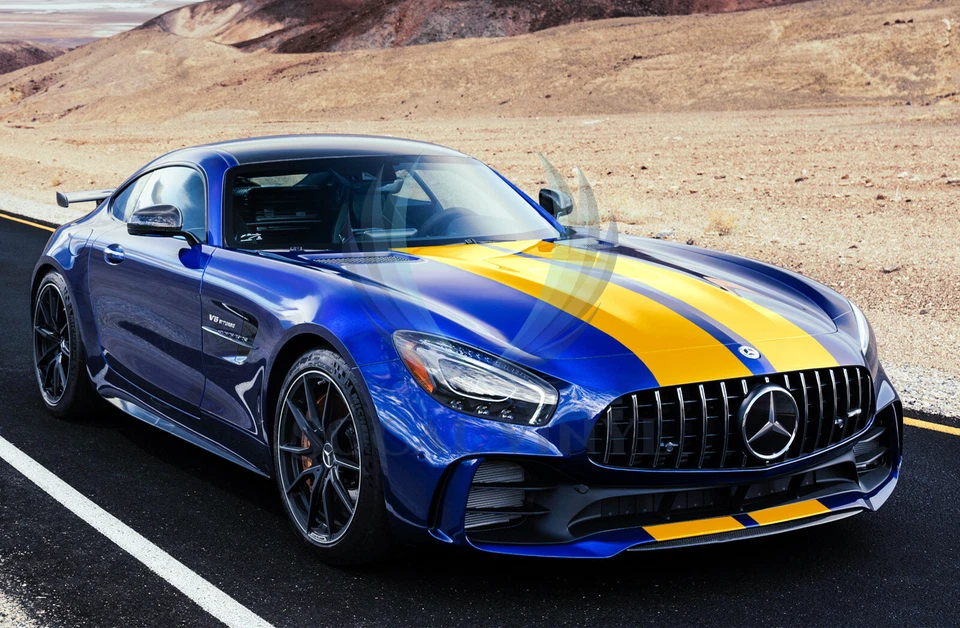 Matte Color Racing Stripes Vinyl Wrap Decal For Mercedes Benz Stripe 10FT / 20FT - Image 3 of 4