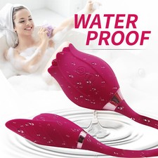 2 in 1 Personal-Massager-Rose-Vibrator-Sucker-Women Massager Wand Waterproof