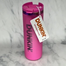 NEW 2025 DUNKIN Ion Stainless Sipper PINK 18oz **FREE GIFT W/PURCHASE**