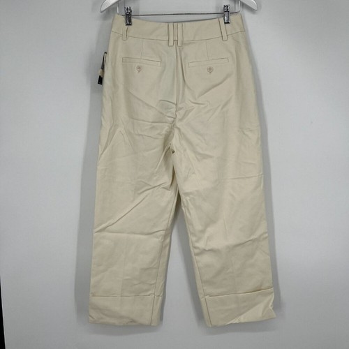 LAUREN Ralph Lauren Women's Relaxed Fit Pleated Trouser Winter Cream Size 4 NWT - 第 4/8 張圖片