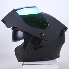 Flip up Modular Full Face Motorcycle Motocross Helmet Dual Visors DOT Dirt Bike